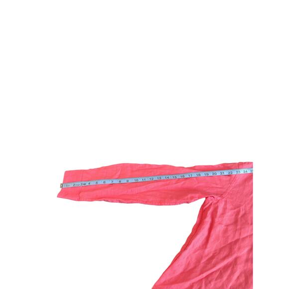 Ralph Lauren Button Up Blouse Pink Long Sleeve Linen Lagenlook Relaxed Small - Picture 14 of 14